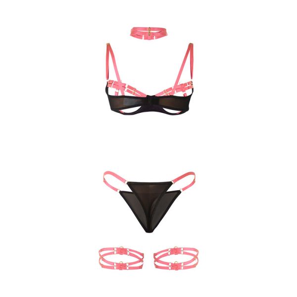 CONJUNTO DE 3 PEÇAS HOLLOW CUT 955274 (ROSA) | S/M