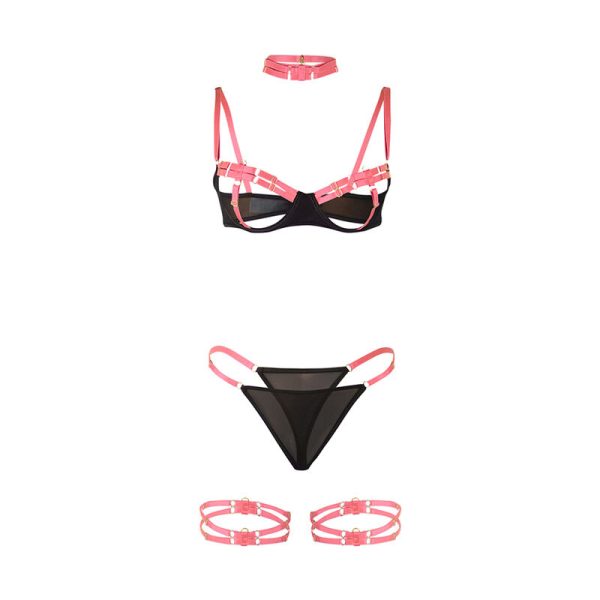CONJUNTO DE 3 PEÇAS HOLLOW CUT 955274 (ROSA) | S/M