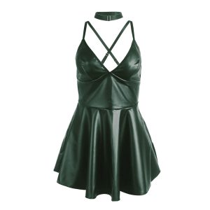 VESTIDO DE COURO PU 955397 (VERDE) | S/M - Image 5