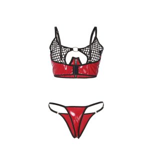 CONJUNTO DE 2 PEÇAS EM MALHA DE VERNIZ 955533 (VERMELHO) | S/M - Image 5