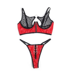 CONJUNTO DE 2 PEÇAS EM MALHA DE VERNIZ 955533 (VERMELHO) | L/XL - Image 6