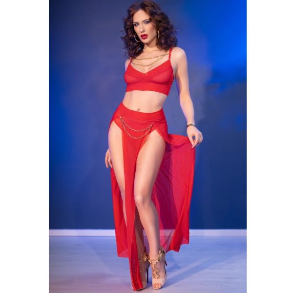 CONJUNTO CR 4850 COM ACESSÓRIOS DOURADOS (VERMELHO) | XL