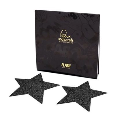 TAPA-MAMILOS EM FORMA DE ESTRELA BIJOUX FLASH (PRETO)