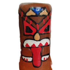 PRESERVATIVO DECORATIVO PINTADO À MÃO (TOTEM TIKI #1) 1 PRESERVATIVO DECORATIVO