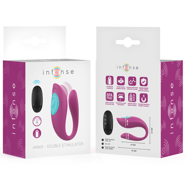 VIBRADOR PARA CASAL ANNIE COM COMANDO (ROXO)