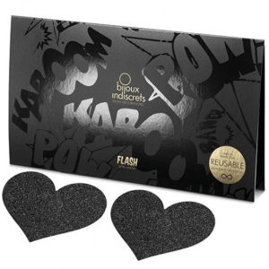 TAPA-MAMILOS EM FORMA DE CORAÇÃO BIJOUX FLASH (PRETO) 5 TAPA-MAMILOS EM FORMA DE CORAÇÃO BIJOUX FLASH (PRETO) - Image 3