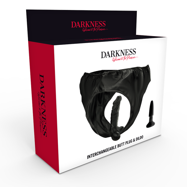 TANGA COM PLUG E DILDO INTERCAMBIÁVEIS 3 TANGA COM PLUG E DILDO INTERCAMBIÁVEIS