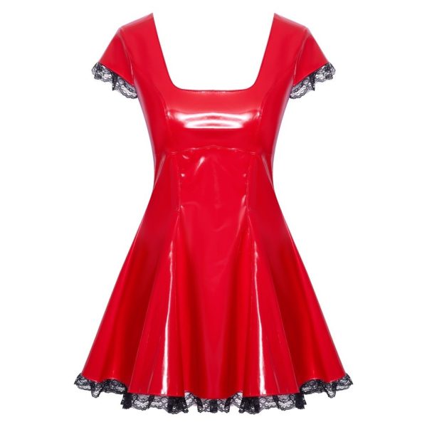 VESTIDO DE VINIL BLACK LEVEL (VERMELHO)