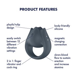 ANEL PARA O PÉNIS SATISFYER PERFECT PAIR 2 (COM VIBRAÇÃO) - Image 5