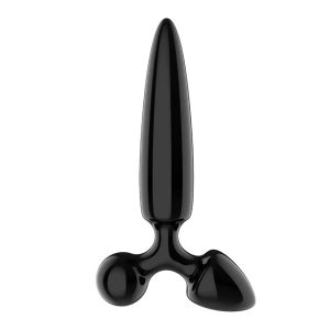 DILDO DE VIDRO COM PLUG TRIPLE CRYSTAL 1 (PRETO) - Image 3