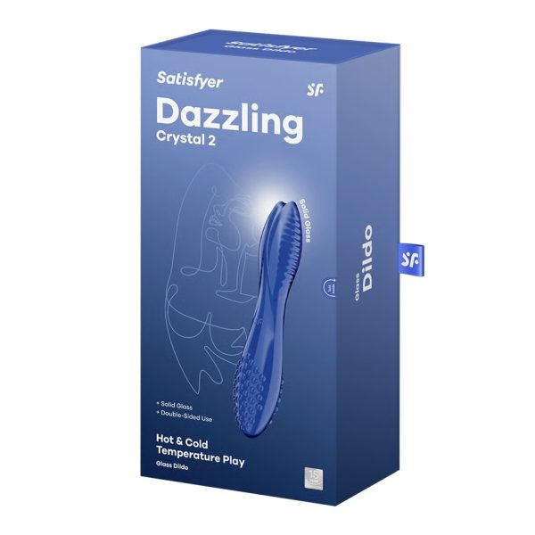 DILDO DE VIDRO SATISFYER DAZZLING CRYSTAL 2 (AZUL)