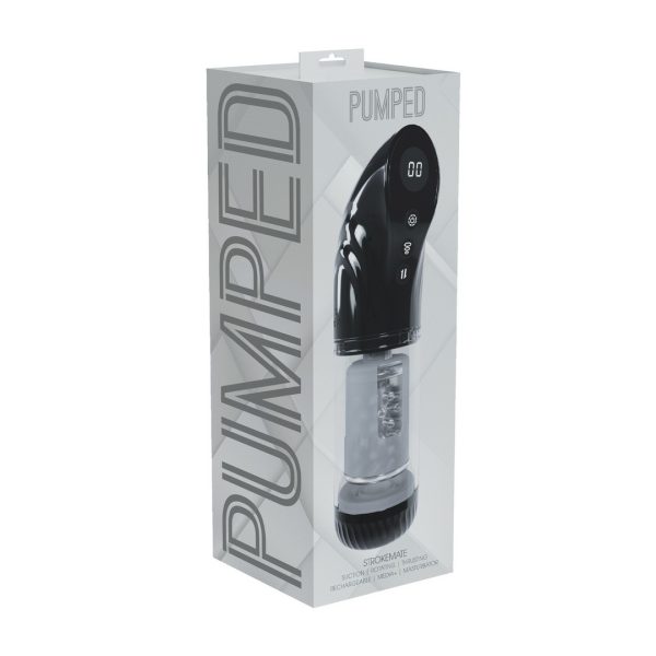 MASTURBADOR VIBRATÓRIO STROKEMATE (SUCÇÃO E IMPULSO) | PRETO