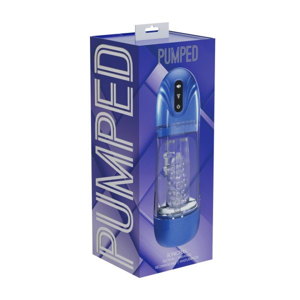 BOMBA DE MASTURBAÇÃO SONICPULL (SUCÇÃO E VIBRAÇÃO) | AZUL