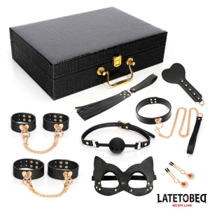 LATETOBED BDSM LINE – KIT BONDAGE DE 8 PEÇAS EM COURO COM MALA DE ARMAZENAMENTO - Image 2