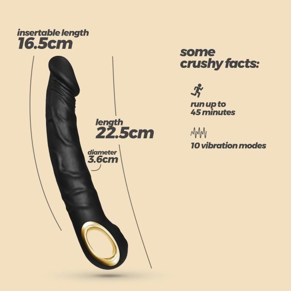 VIBRADOR REALISTA MAGNUS CRUSHIOUS (PRETO)