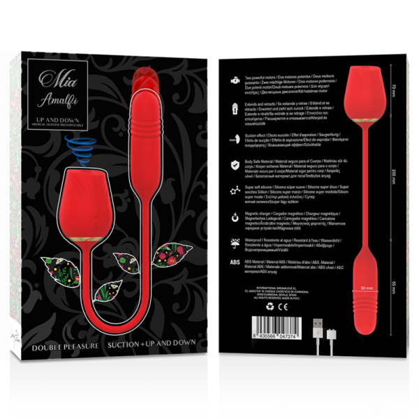 VIBRADOR 2 EM 1 AMALFI DOUBLE PLEASURE (SUCÇÃO + UP AND DOWN)