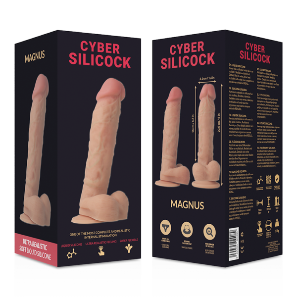 CYBER SILICOCK - MAGNUS REALÍSTICO SILICONA LÍQUIDA 20.5 CM -O- 4.1 CM