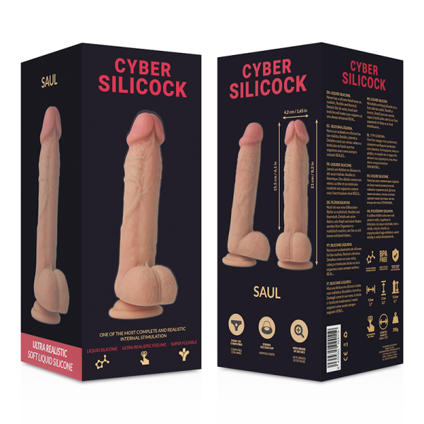 CYBER SILICOCK - SAUL REALÍSTICO SILICONA LÍQUIDA 21 CM -O- 4.2 CM