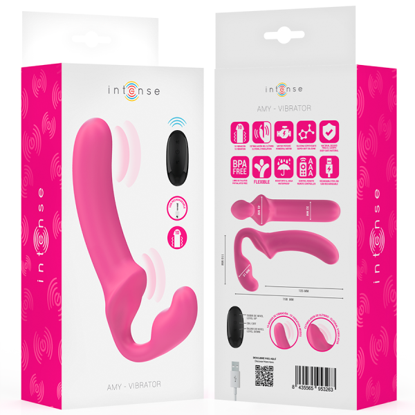 VIBRADOR DUPLO AMY COM CONTROLO REMOTO (ROSA)