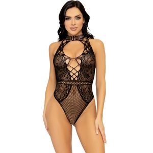 BODY COM GOLA HALTER E ABERTURA LEG AVENUE | T. ÚNICO 5 BODY