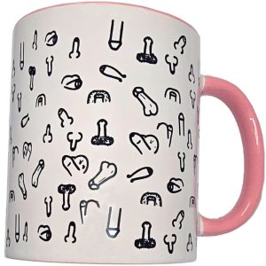 DIABLO PICANTE - TAZA BLANCA PENES & ASA ROSA 370 ML - Image 1