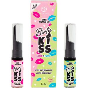 GEL BEIJÁVEL FLIRTY KISS (MORANGO E MENTA) | 2 x 8 GR 5 GEL BEIJÁVEL