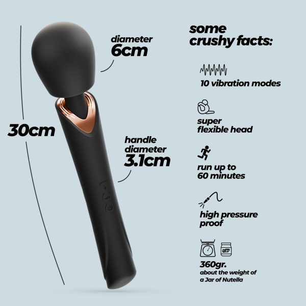 HOLLY MASSAJADOR VARINHA RECARREGÁVEL PRETO CRUSHIOUS 4 HOLLY MASSAJADOR VARINHA RECARREGÁVEL PRETO CRUSHIOUS