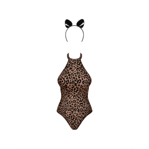 BODY COM ORELHAS DE LEOPARDO LEOCATIA | TAMANHO S 9 BODY LEOCATIA