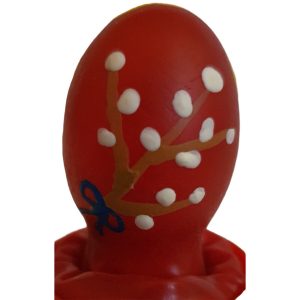 CONDOMERIE - PRESERVATIVO DECORATIVO PINTADO A MANO HUEVO DE PASCUA ROJO - Image 1
