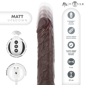 VIBRADOR REALISTA MATT COM ROTAÇÃO, UP & DOWN E COMANDO | 22 CM / 4 CM - Image 3
