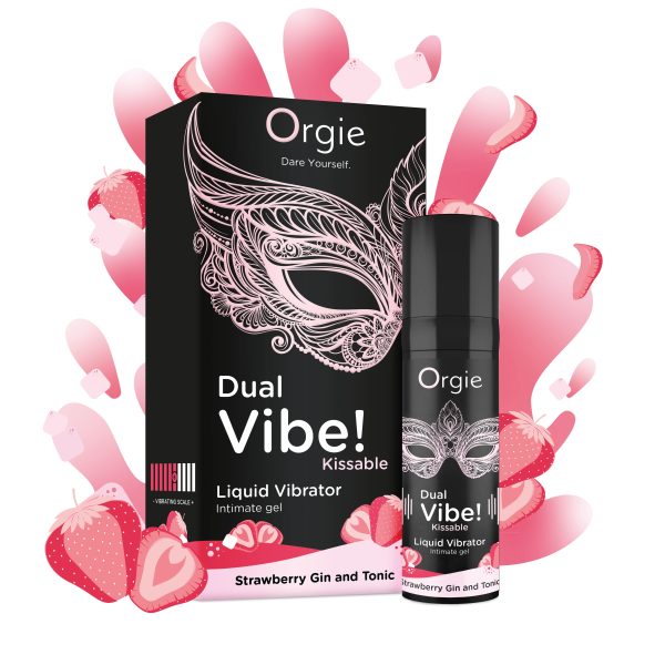 VIBRADOR LÍQUIDO COM SABOR A GIN TÓNICO DE MORANGO DUAL VIBE 15ML ORGIE 2 VIBRADOR LÍQUIDO COM SABOR A GIN TÓNICO DE MORANGO DUAL VIBE 15ML ORGIE