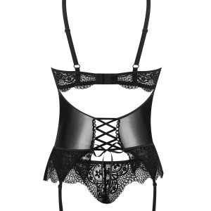 CORPETE E TANGA NOIR FANTASY BEAUTY NIGHT FASHION PRETO - Image 3