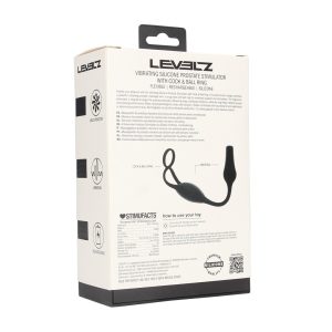 ESTIMULADOR DE PRÓSTATA EM SILICONE COM VIBRAÇÃO E ANEL PARA O PÉNIS LEVELZ - Image 1