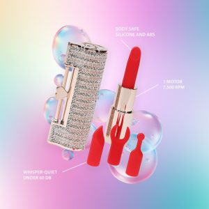 VIBRADOR COM 4 ACESSÓRIOS ANGEL LIPSTICK ROSA LOVELINE - Image 7