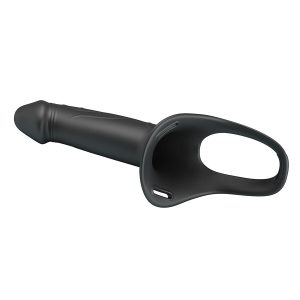STRAP-ON VIBRATÓRIO COM DILDO OCO LANDON (PRETO) - Image 5