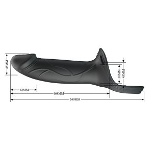 STRAP-ON VIBRATÓRIO COM DILDO OCO LANDON (PRETO) - Image 6