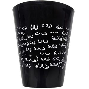 DIABLO PICANTE - VASO NEGRO 500 ML CON TETAS BLANCAS - Image 1