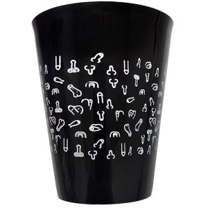 DIABLO PICANTE - VASO NEGRO 500 ML CON PENES BLANCOS - Image 1