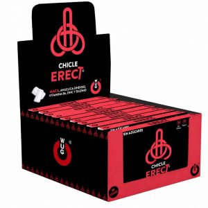WUG ERECT – DISPLAY 12 X 8 UDS | Chicle funcional con Maca, Zinc y Vitaminas para potenciar la energía y el rendimiento masculino - Image 1