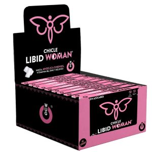 WUG LIBID WOMAN – DISPLAY 12 X 8 UDS | Chicle funcional con Maca, Ginseng Femenino y Zinc para potenciar la vitalidad femenina - Image 1