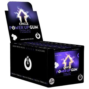 WUG POWER UP – DISPLAY 12 X 8 UDS | Chicle energético para concentración y resistencia - Image 1
