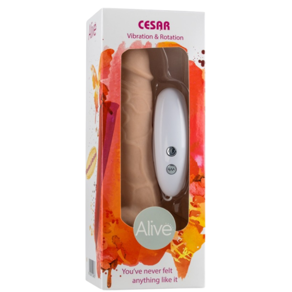 CESAR VIBRADOR REALISTA COM ROTAÇÃO ALIVE | 17,5 CM