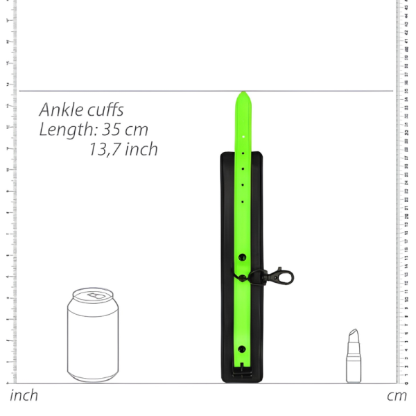 OUCH! GLOW IN THE DARK CONJUNTO DE ALGEMAS COM HOGTIE | VERDE NÉON