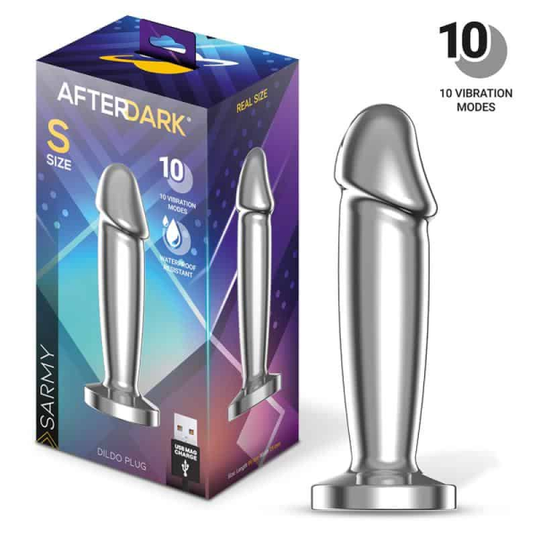 PLUG ANAL AFTERDARK SARMY CHROME COM VIBRAÇÃO