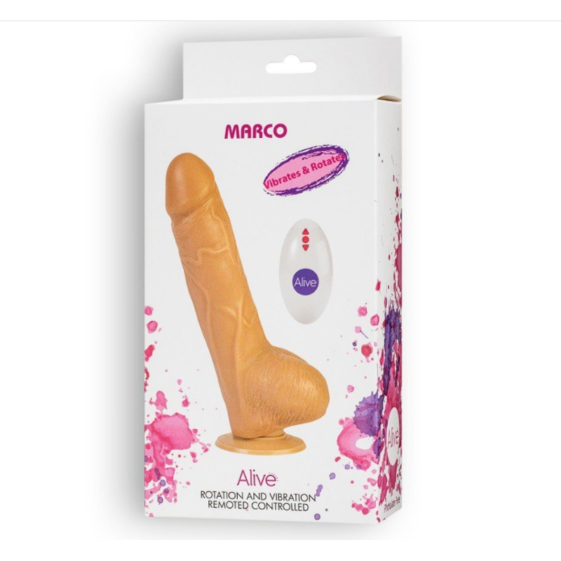 VIBRADOR REALISTA MARCO COM ROTAÇÃO ALIVE