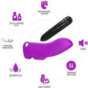 VIBRADOR EM FORMA DE DEDO AURORA (FÚCSIA) - Image 3