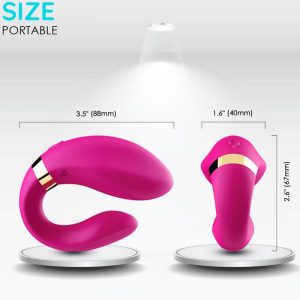 VIBRADOR PARA CASAIS CRESCENT COM COMANDO (FÚCSIA) - Image 3