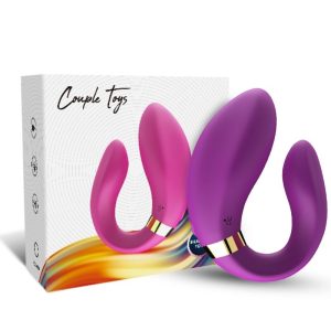 VIBRADOR PARA CASAIS CRESCENT COM COMANDO (ROXO) - Image 4