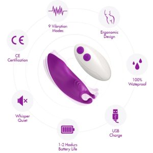 VIBRADOR PARA ROUPA INTERIOR HONEYBEE (ROXO) - Image 6