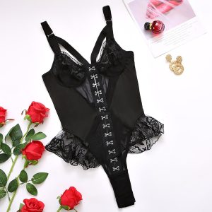BODY RUFFLED LACE MESH WITH HOOK FRONT DE NAMOUR - Image 5